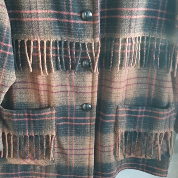 Collections Internationale Fringed Plaid Blazer - Picture 2 of 6